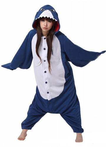 

Animal Shark Cartoon Cosplay Warm Flannel Women Pajama