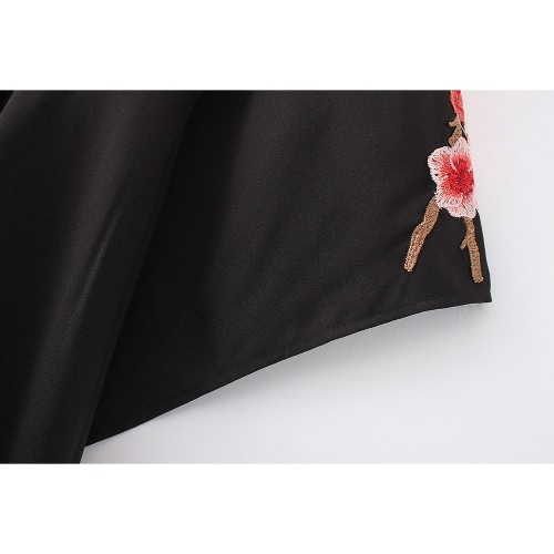 

New Sexy Women Jumpsuit Floral Embroidery Short Rompers Choker V-Neck Ruffle Elegant Playsuit Black/White