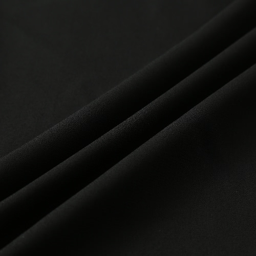 Le donne chiffon largo della spalla Halter Top O-Collo Bow increspato casuale camicetta superiore Nero / Bianco