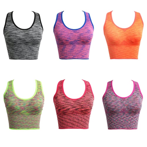 

New Women Satin dye Crop Top Vest Backless O-Neck Fitness Casual Yogo Gym Sports Tee Bra