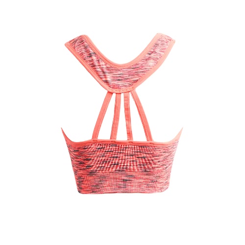 Donne Fitness reggiseno di sport di yoga Contrasto imbottito Filo libero senza giunte spinge verso l'alto Esecuzione palestra Racerback Vest Top Bra