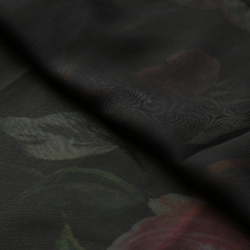 Vintage Women Maxi Summer Dress Flower Print Sheer Sleeve Boho Long With Scarf Black huismerk kopen in de aanbieding