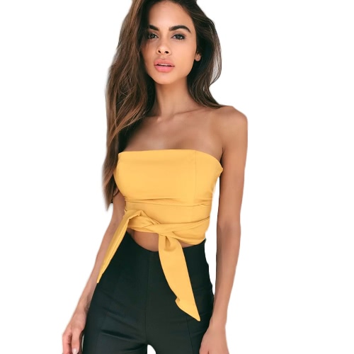 Sexy Frauen Bodycon Ernte Top Bluse Solid Bandage Off Schulter Backless Ärmellos Casual Clubwear Top