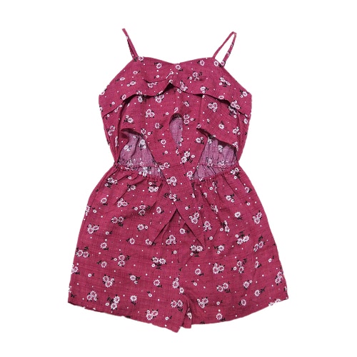 

Sexy Women Jumpsuit Knot Hollow Out Floral Print Back Casual Summer Short Rompers Playsuit Red