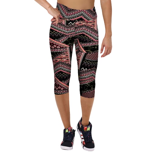 

Fashion High Waist Printed Cropped Yoga Fitness Women's Leggings