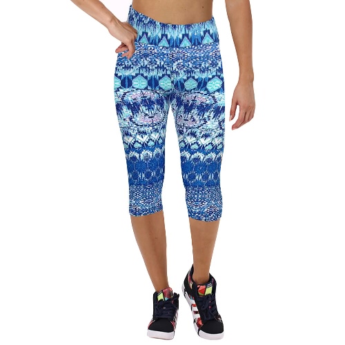 Moda de alta cintura Impreso Cropped Yoga Fitness Mujer Leggings