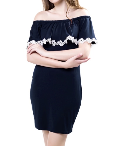 

Sexy Vintage Off Shoulder Evening Party Slash Neck Women's Bodycon Dress