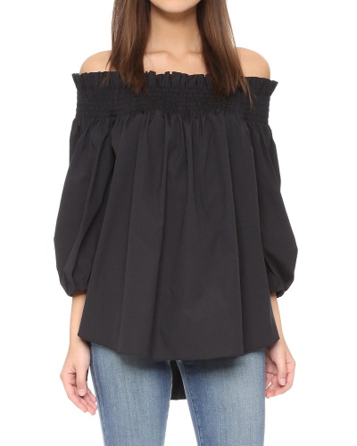 

Sexy Off Shoulder Ruffle Irregular Loose Casual Women's Plus Size Blouse
