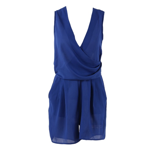 

Summer Casual Playsuit Women Sexy Sleeveless Short Jumpsuit Shorts Solid Deep V Neck Overalls Rompers