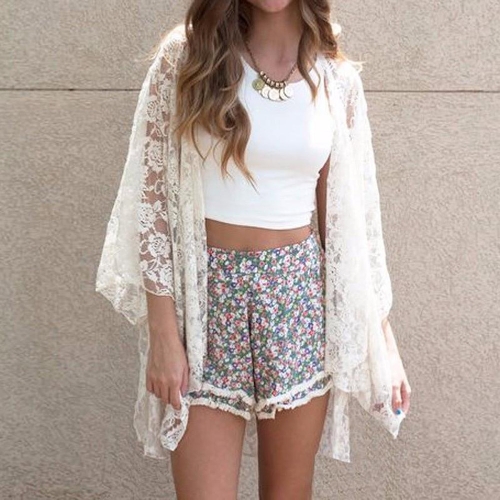 

Fashion Lace Swimsuit Cover Up See Through Beach Cover up Women's Kimono Women Lace Beach Top Swimsuit
