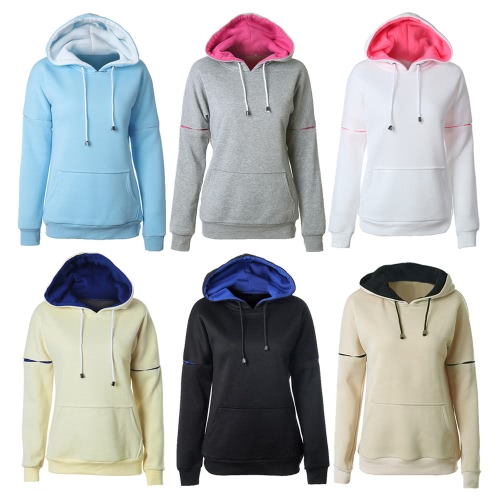 Magliette felpa con cappuccio da donna delle donne di modo Cappotto a maniche lunghe a manica lunga in pullover con cappuccio