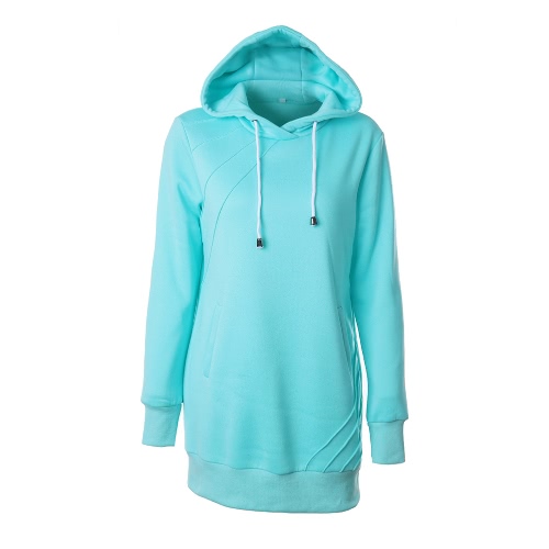 

Fashion Long Sweatshirts Long Sleeve Pockets Solid Women's Hoodies