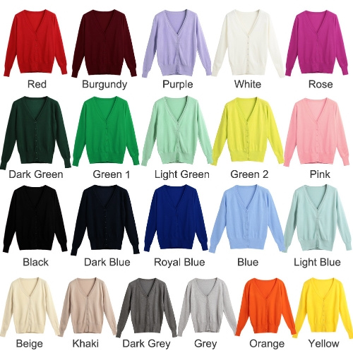 

New Women Solid Knitted Cardigan Sweater Coat V-Neck Long Sleeve Female Casual Knitwear Top