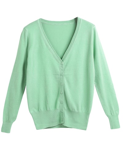 

Fashion Cardigan V-Neck Long Sleeve Female Casual Women's Knitwear