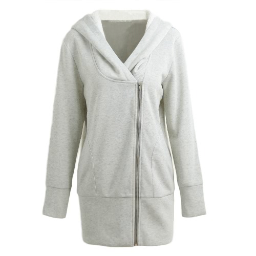 

Women Autumn Winter Warm Coat Zipper Outerwear Hooded Sweatshirts