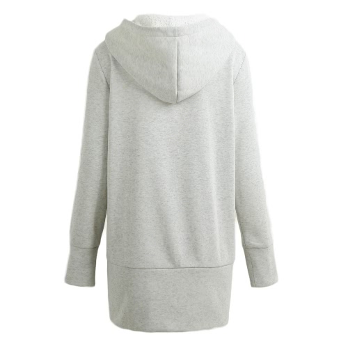 

New Autumn Winter Women Hoodies Coat Warm Coat Zipper Outerwear Hooded Sweatshirts Casual Long Jacket Plus Size