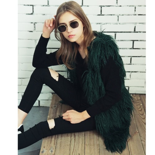 

Fluffy Faux Fur Vest Waistcoat Autumn Winter Sleeveless Outerwear Women Coat Soft Hairy Overcoat