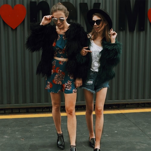 

Fashion Women Autumn Winter Faux Fur Coat Open Front Ladies Long Sleeve Outerwear Jacket