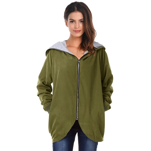 Autumn Winter Hoodies Zip Up à manches longues Plus Size Loose Women's Jacket