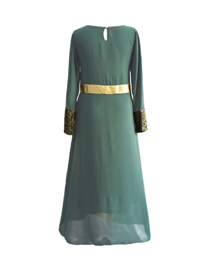 Abiti Musulmani Maniche Lunghe Maxi Abaya Abiti Occasionali Islamici Casual Kaftan Abiti Musulmani Turchi Grigio / Verde / Nero