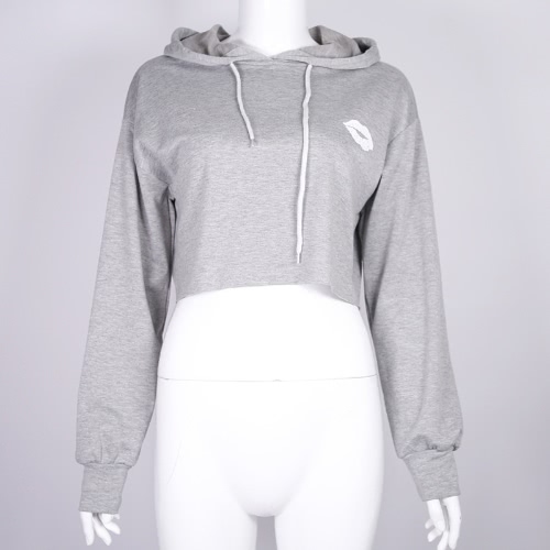 

New Women Short Hoodies Sweatshirt Coat Outerwear Hooded Jacket Autumn Winter Tops Pink/Grey/Black