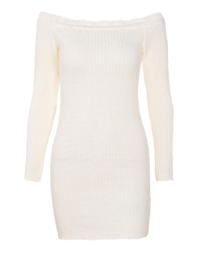 

Sexy Women Bodycon Dress Off Плечо с твердыми длинными рукавами Club Party Clubwear Mini Dress