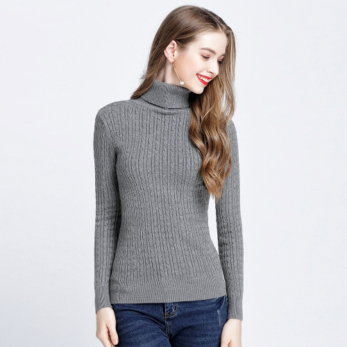 

Fashion Women Solid Twist Knitted Sweater