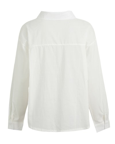 

Fashion Women Solid Shirt Button Front Turn Down Collar Long Sleeve Loose Shirt Tops Blouse Khaki/Red/White