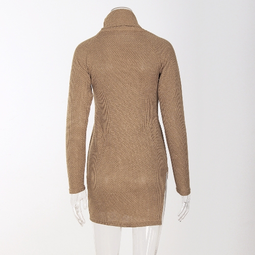 

Women Casual Winter Solid Knitted Sweater Dress