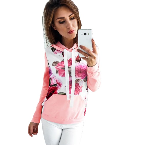 Autumn Winter Women Printed Hoodie Hooded Casual Sweatshirt Tracksuit Pocket Long Sleeve Pullover Top