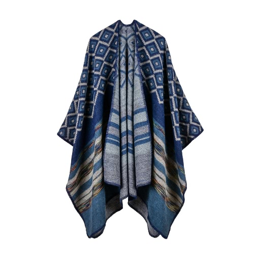 Invierno Mujer Loose Outerwear Coat Oversized Poncho de cachemira de punto