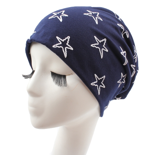 Unisex Men Women Beanie Contrast Stars Slouchy Baggy Casual Cool Hip Hop Headwear Skullies Hat