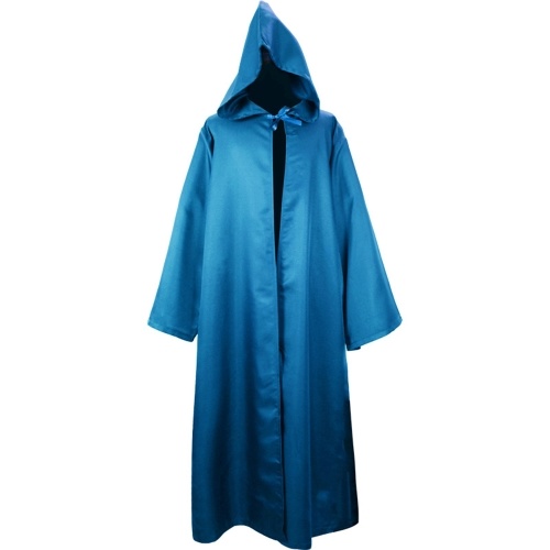 

Men Women Halloween Costume Cloak Solid Color Hooded Long Sleeve Tunic Robe Cardigan Cape