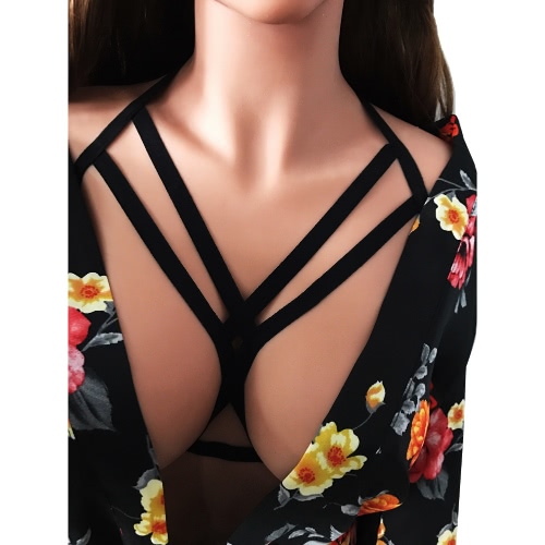 

Sexy Elastic Lingerie Cage Bondage Belt Strappy Erotic Cupless Women's Bra