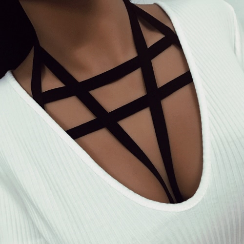 

Sexy Halter Cupless Cut Out Elastic Bandage Women's Intimate