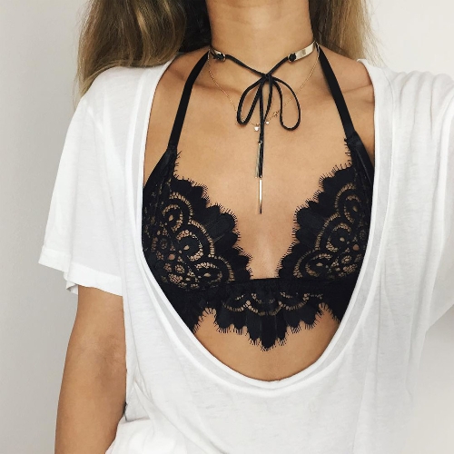 

Sexy Floral Lace Wireless Trim Hollow Out Women's Bralette
