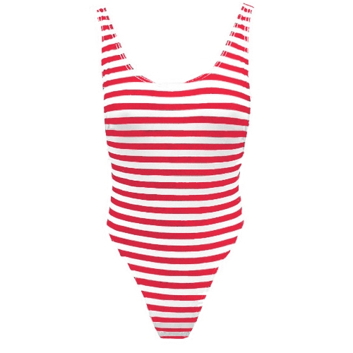 

Sexy Women One-Piece Swimwear Striped Backless Sleeveless Padding Wireless Bathing Suit Swimsuits Beach Wear