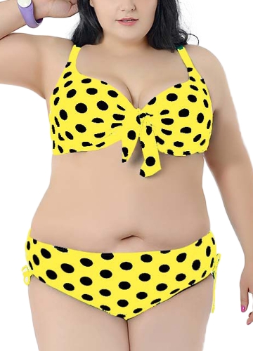

Плюс Размер Polka Dot Knot Bikini Set