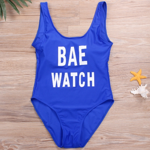 

Letter Print Monokini Swimsuit Bodysuit One Piece Swimwear