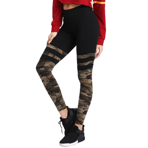 Leggings sportivi per lo sport da donna Camouflage Stampa Abbigliamento sportivo Pantaloni skinny aderenti skinny