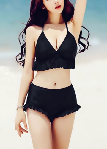 

Фрайли Push Up Backless Высокая талия Strappy Бикини Set