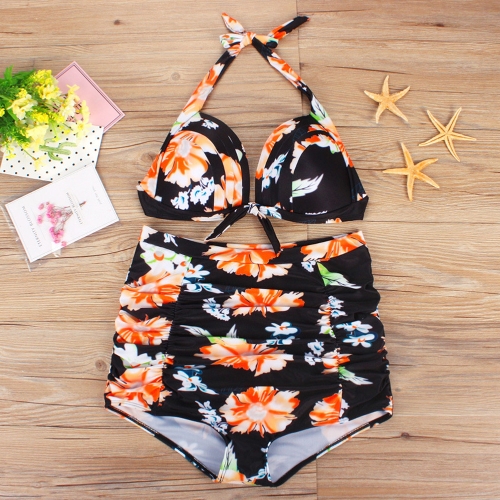 

Floral Print Ruched Spaghetti Strap Two-Piece Swimwear