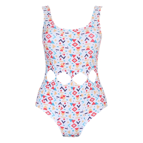 

Cutout Backless Swimwear Печатная подкладка Monokini Push Up One Piece