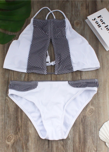 

Halter Backless Padded Push Up Bikini Bathing Suit