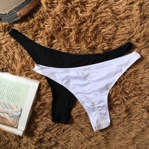 

V-Shape Bikini Bottom Solid Swim Brief Brazilian Panties