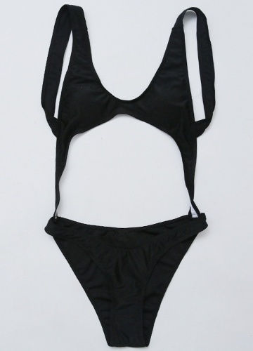 

Женщины One Piece Купальник Cut Out Фронт Low Plunge Открытый Вернуться Купальный костюм