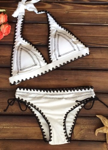 

Женщины Купальники Холтер Бандаж Backless Мягкий беспроводной купальник Beach Wear Бикини Set