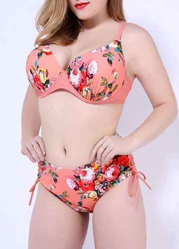 

Women Plus Size Floral Bikini Set Swimsuit Underwire Bandage Swimwear Bathing Suit