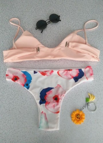 

Women Color Block Bikini Set Backless Push Up Swimsuit Swimwear Bathing Suit