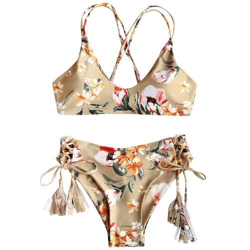 

Women Two Pieces Floral Print Swimsuit